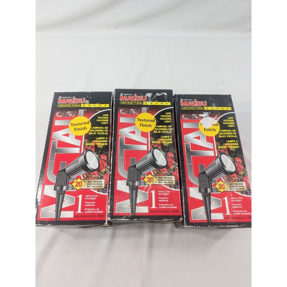 3) Open Box Intermatic Malibu Low Voltage Landscaping Lights Model LT13 Textured